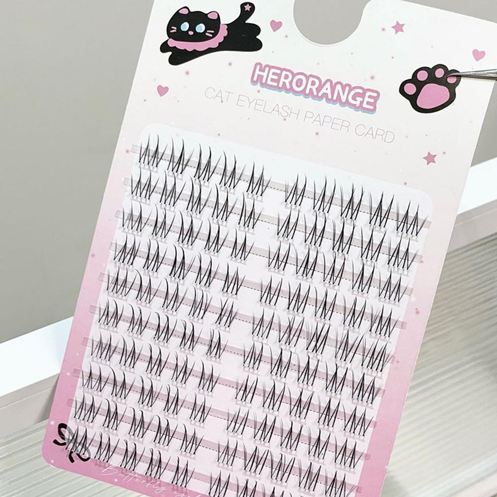 Черные долговечные накладные ресницы, отдельные ресницы-пучки, идеально подходят для девушек, натуральные пушистые ресницы для ежедневного макияжа