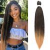 Refined Hair Pre stretched EZ Braid Synthetic Ombre Brown Light Brown Braids Extensions Senegal Twist Yaki Straight Crochet Hair