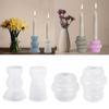 2pcs Taper Candle Holder Silicone Mold 3D Round Candlestick Castings Mould Ornament Gypsum Concrete Resin Molds Decors