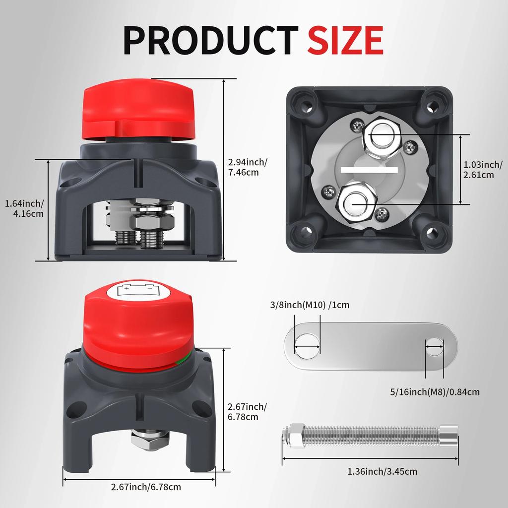 Морской верхний выключатель аккумуляторной батареи 12 В 48 В водонепроницаемый пост-выключатель аккумуляторной батареи главный выключатель аккумуляторной батареи 12 В