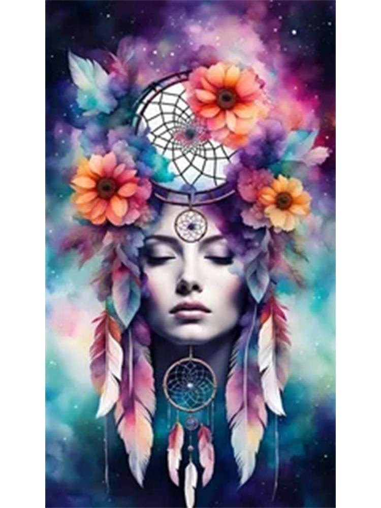 Девушка-волчица DIY 5D Алмазная картина Полная круглая алмазная квадратная вышивка крестом Мозаика Художественная живопись Украшение для дома Подарок