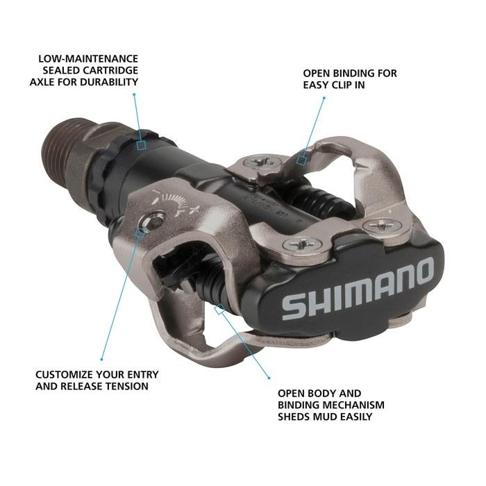 Педаль Shimano SPD Черная EPDM520L Двусторонняя