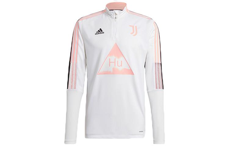 Adidas Sweatshirts Men's White Black Multicolor Stand Collar Moderate