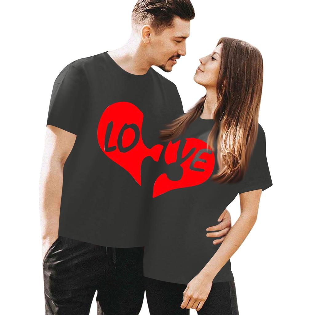 Мужская повседневная футболка с круглым вырезом и коротким рукавом с принтом ко Дню святого Валентина