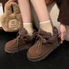 Меховые балетки женские зимние ботинки на платформе замшевые плюшевые хлопковые туфли женские зимние повседневные кроссовки 2025 года тренд теплые Zapatos Mujer