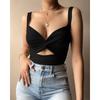 Women's Summer Vest Top Twisted Stretchy Tie V-Neck Backless Camisole