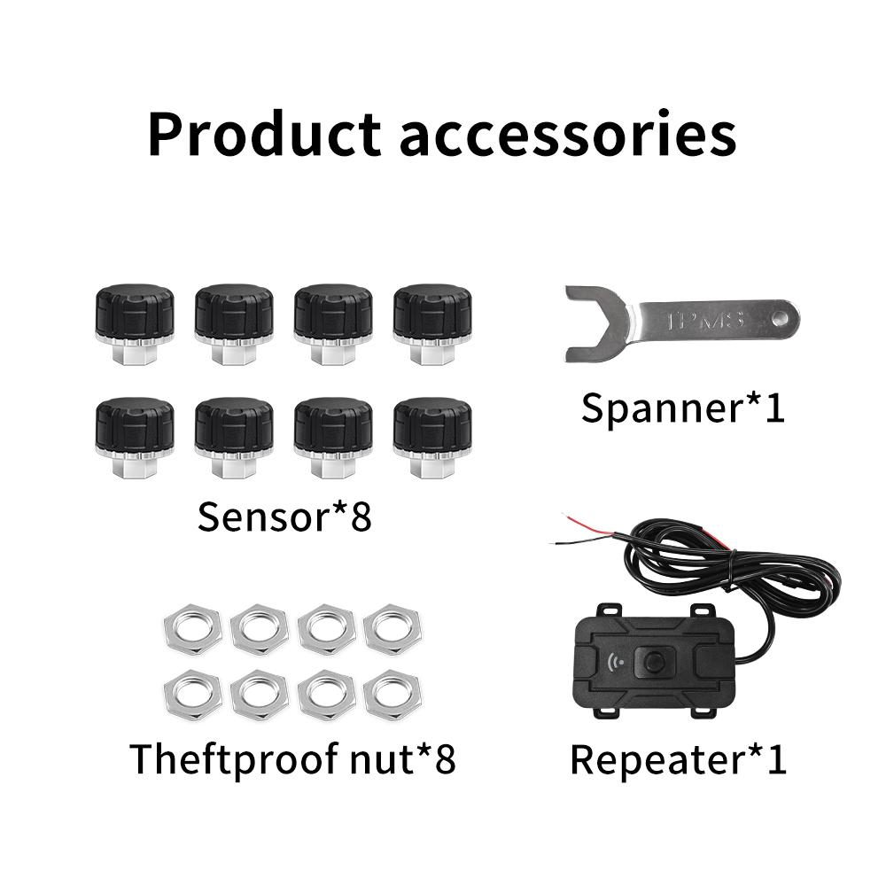 2026 Bluetooth External Tire Pressure Monitor BT TPMS Sensor For Motorcycle Car Van RV and Truck APP View 6 Major Abnormal Alarm