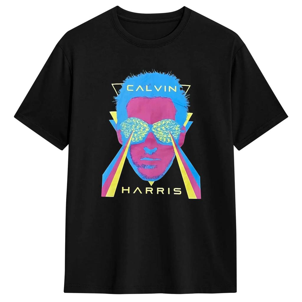 Men T-Shirt Hot DJ Calvins Harriss 2026 Vintage Tees Short Sleeve T Shirt Round Collar Clothing Gift Idea