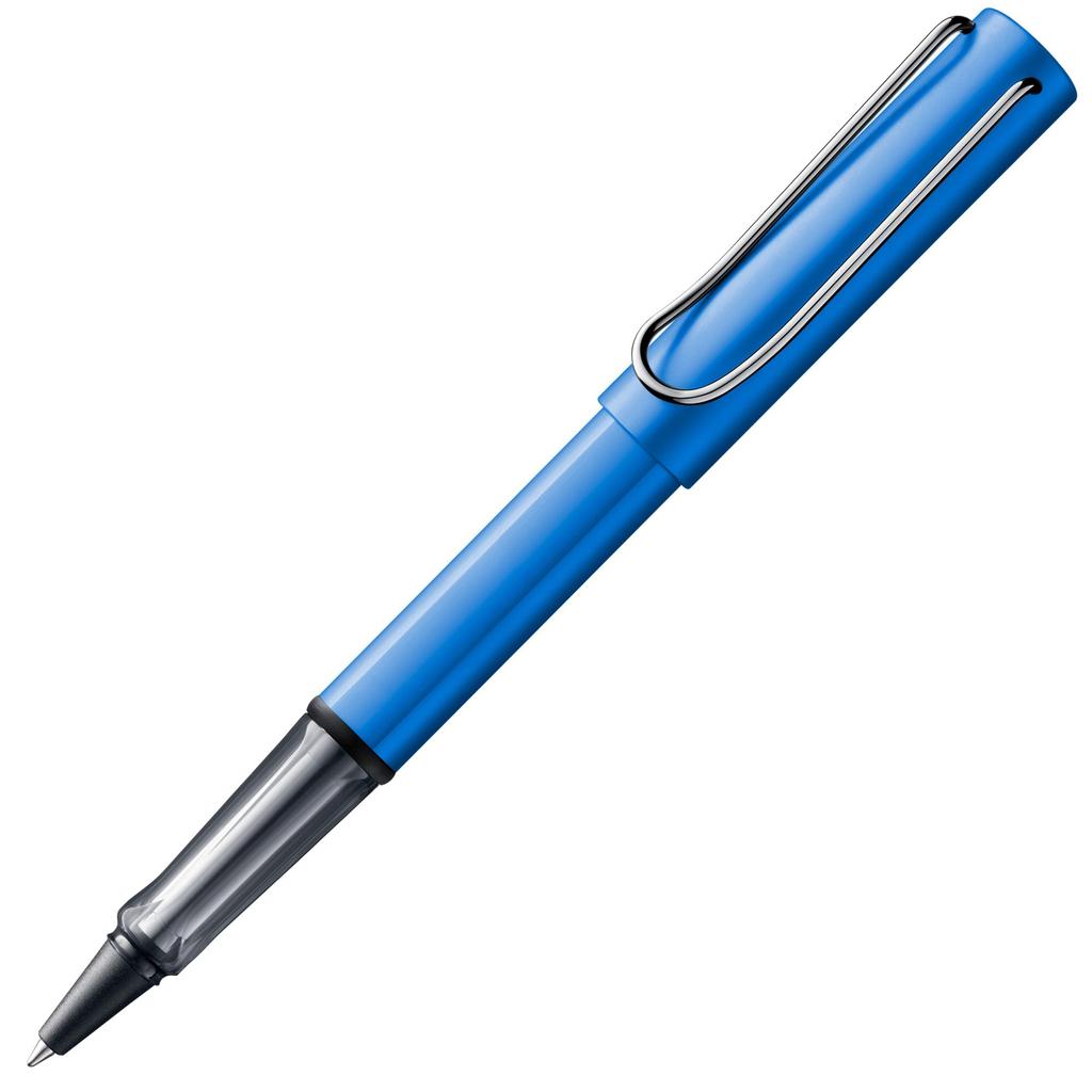 LAMY Ocean Blue Rollerball Pen Ergonomic Medium Line Width Lightweight Aluminum Body Includes LAMY M 63 Black Rollerball Refill AL-star - Clear, Grip,