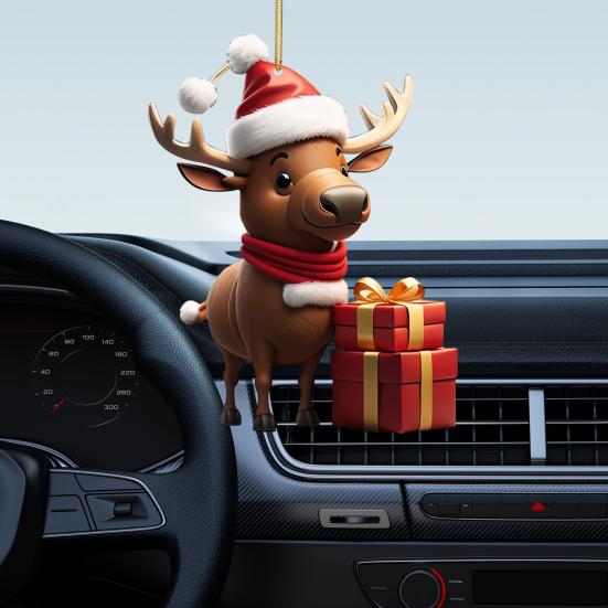 Мультяшный олень рождественский кулон подвесное украшение с шнурком легко повесить очаровательное рождество