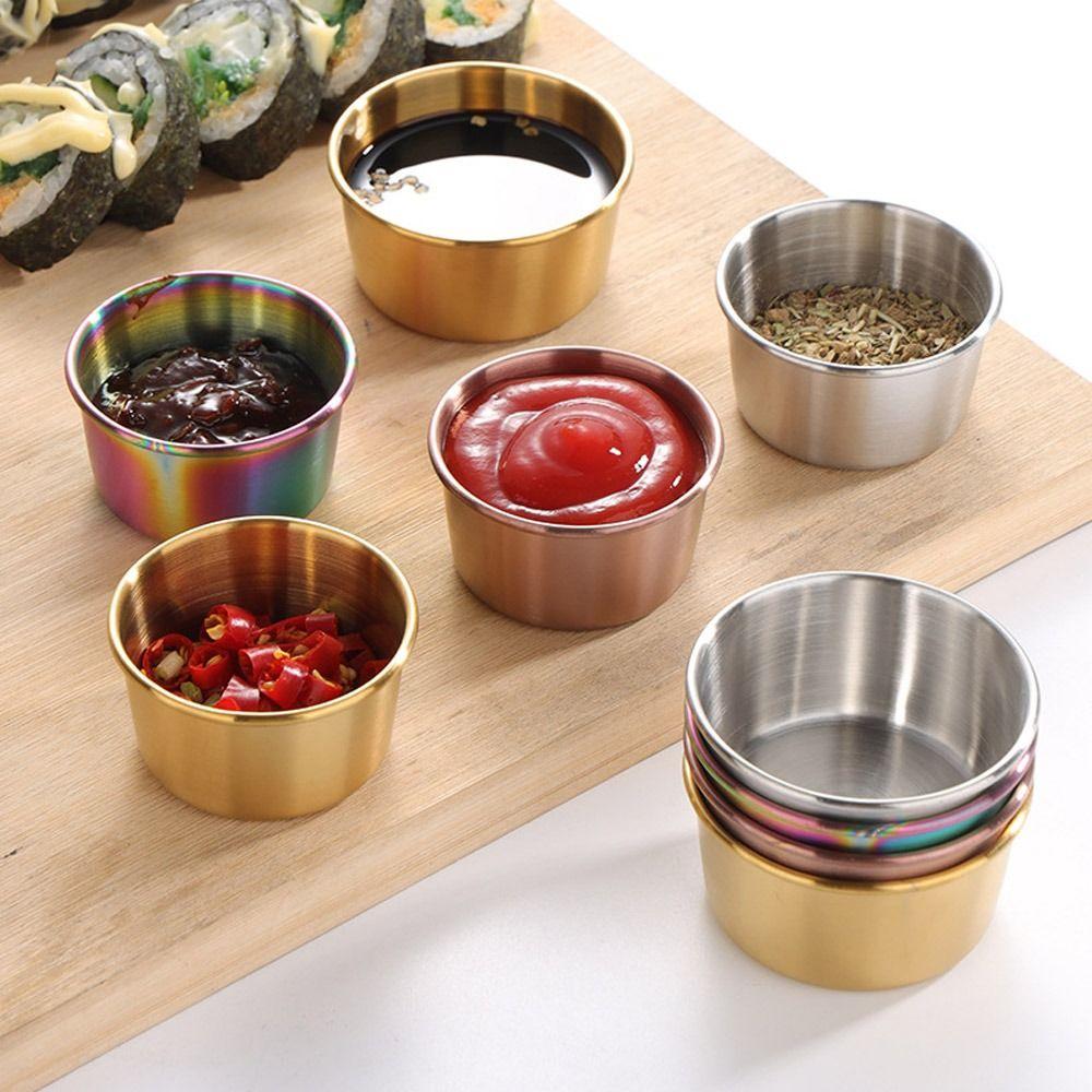 Stainless Steel Dipping Bowl Mustard/Salad/Tomato Sauce Sauce Dish Seasoning Dishes
