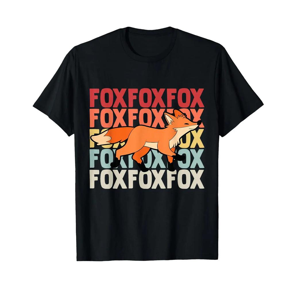 Fox T Shirt for Men and Children Women Foxes Smart vintage Washed homme Casual streetwear Unisex Breathable fashion Slightly