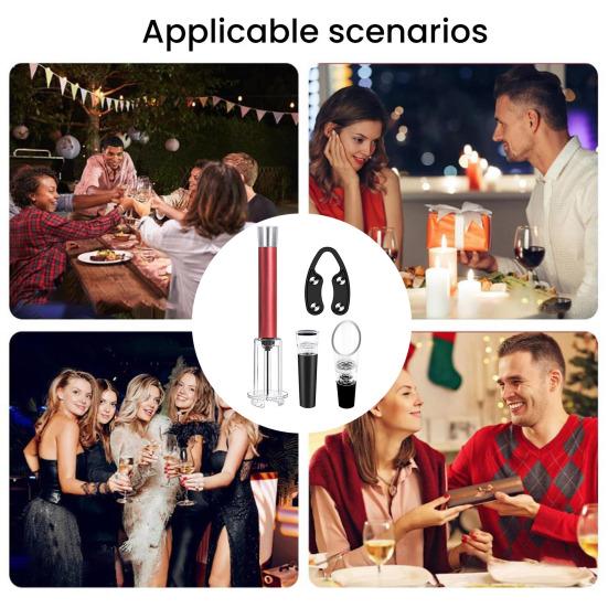 Пневматический автоматический штопор для бутылок с фольгорезкой, аэратором для вина и вакуумной пробкой, инструменты для дегустации вина