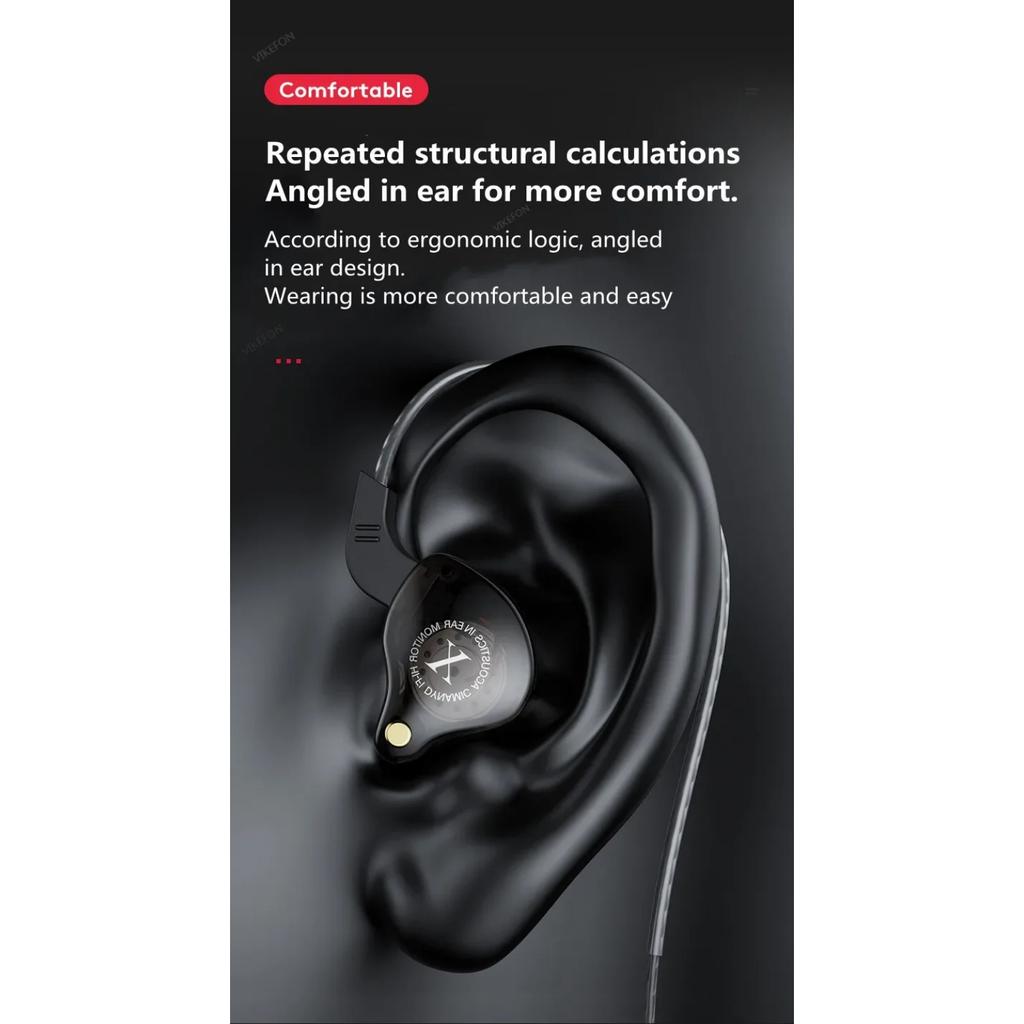 Original X2 Dynamic Wired Earphones HIFI Heavy Bass Earbuds In Ear Gaming Headphones Monitor Sport Noise Cancelling Headset Mic