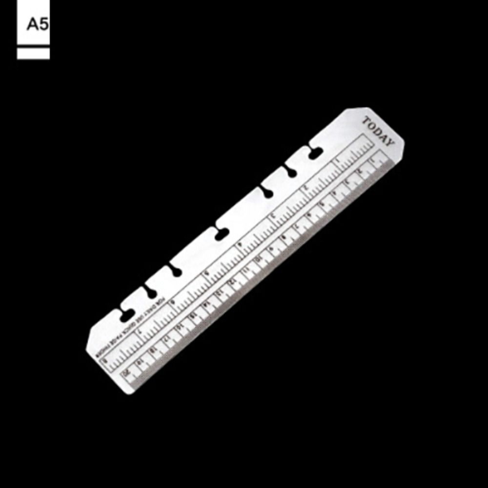 Прозрачный блокнот на кольцах, закладка, многофункциональная линейка с 6 отверстиями, формат А5