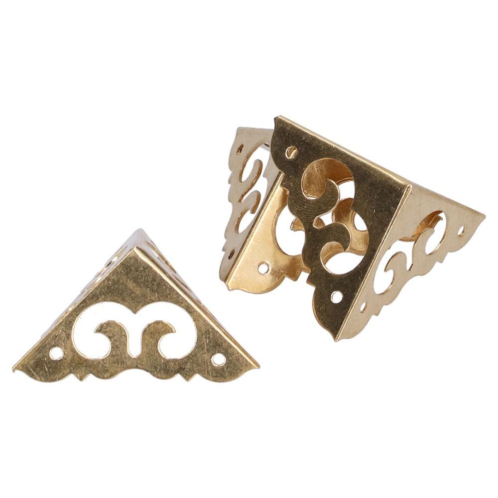 4pcs With Screws Corner Guard Pure Brass Edge Guard Decorative Box Corner Protector Jewelry Box