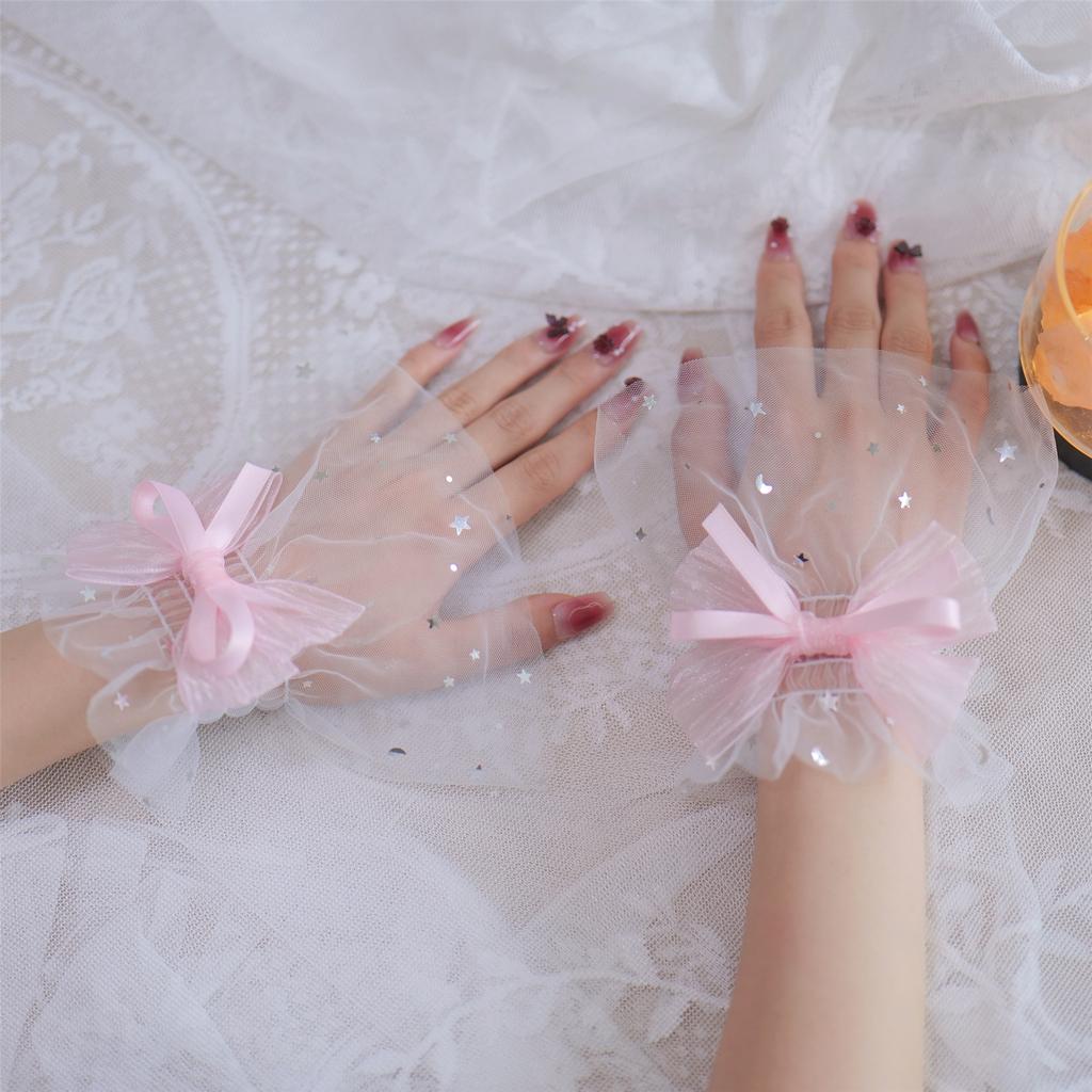 Sparkling Star Sequins Arm Sleeves Nail Art Photography Hand Sleeves Elastic Arm Covers for Bridal Shower Formal Event