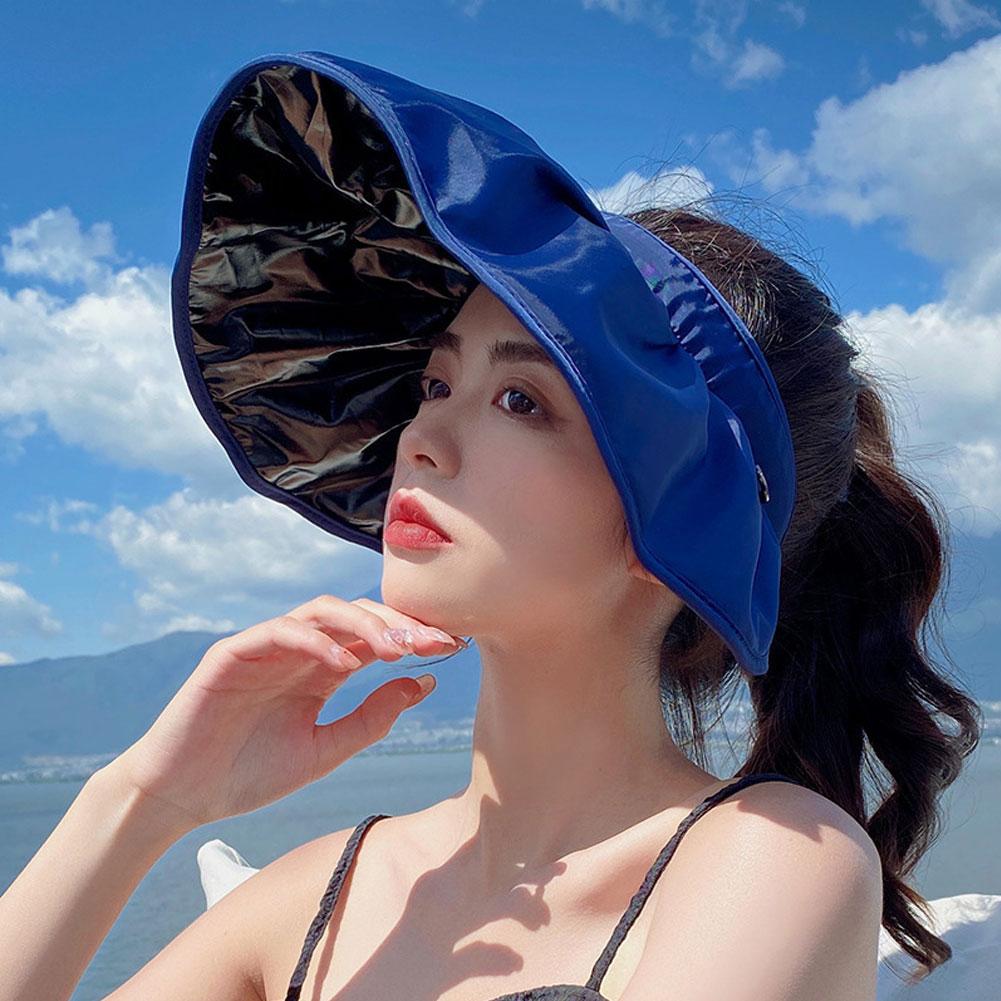 Women Foldable Wide Brim Sun Hat Adjustable UV Protection Breathable Roll-up Portable Outdoor Hiking Fishing Hat