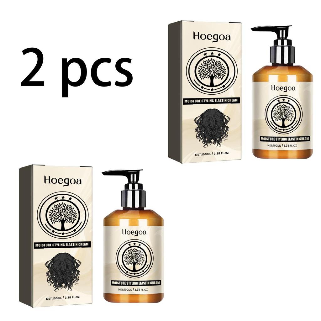 Hoegoa Увлажняющий эластичный крем для кудрей Morocco - Создает мягкие, объемные и эластичные кудри, формирование кудрей и увлажнение, 100 мл