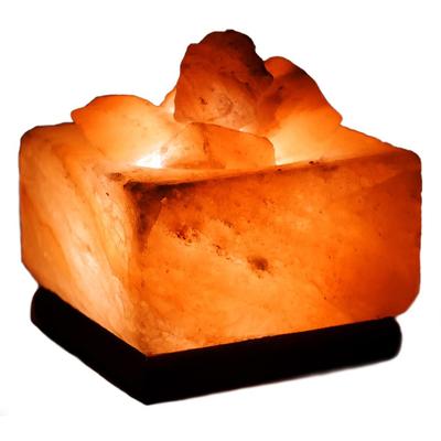 Лампа из скальной соли Umeken Honpo, Квадратный кусок гималайской соли, Патрон, Шнур питания, Сделано в Японии, Декор интерьера