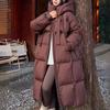 WomenFashion Loose Padded Thicken Warm Snow Wear Jackets Autumn Winter Solid Color Long Down Cotton Jacket for Women