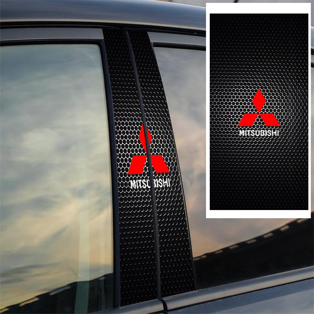 Автомобильная эмблема Наклейка на центральную стойку Декоративные наклейки на двери автомобиля Для Mitsubishi X EX ASX L200 Colt Outlander Pajero Lancer Eclipse
