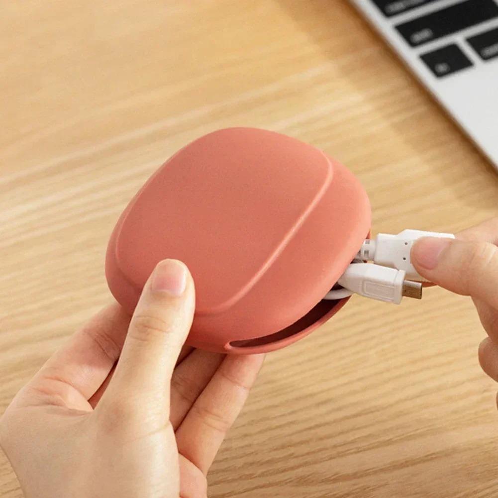 Портативная силиконовая сумка для хранения кабеля передачи данных, коробка для хранения наушников, симпатичная сумка для хранения зарядного устройства для телефона, ключей, помады, дорожный органайзер для проводов