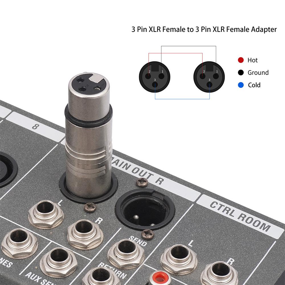 XLR 3-контактный на 3-контактный Адаптер-переходник для микрофонной линии XLR, удлинитель корпуса микрофона для микрофона, стереомикшера