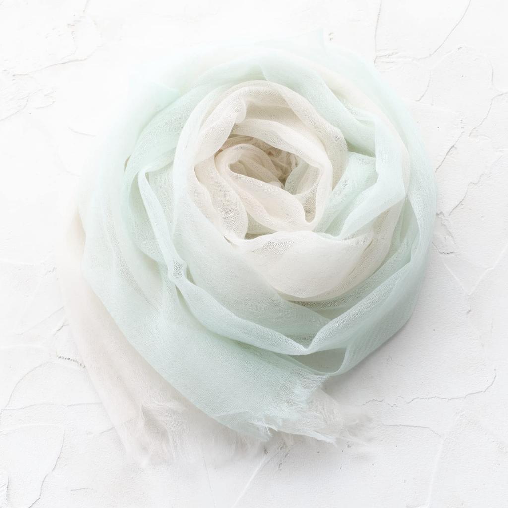 Airy Cashmere Gradient 150cm X 30g [CEREALS] 100% Stole, Lightweight, 70cm, Approx. (Mint)