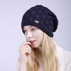 New Pleated Plus Fleece Women's Hat Pullover Cap Winter Knitted Wave Pattern Ear Protection Cap