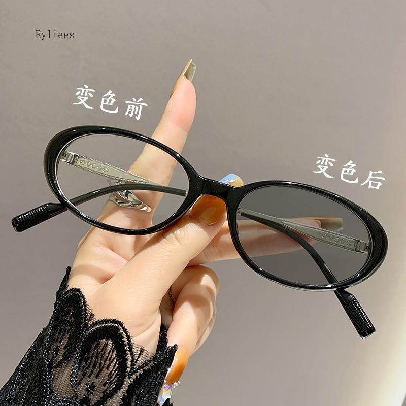 Женские модные овальные очки с маленькой оправой, фотохромные очки для близорукости, очки для защиты глаз от синего света, женские оптические очки