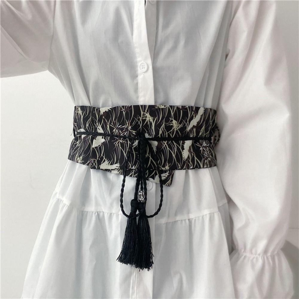 Embroidered Cloth Wide Belt Chinese Style Hanfu Cummerbunds Simple Girl