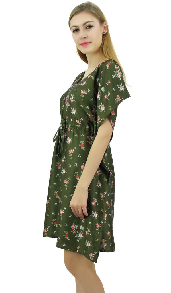 Bimba Женское черное атласное кимоно с цветочным принтом для подружки невесты на шнурке