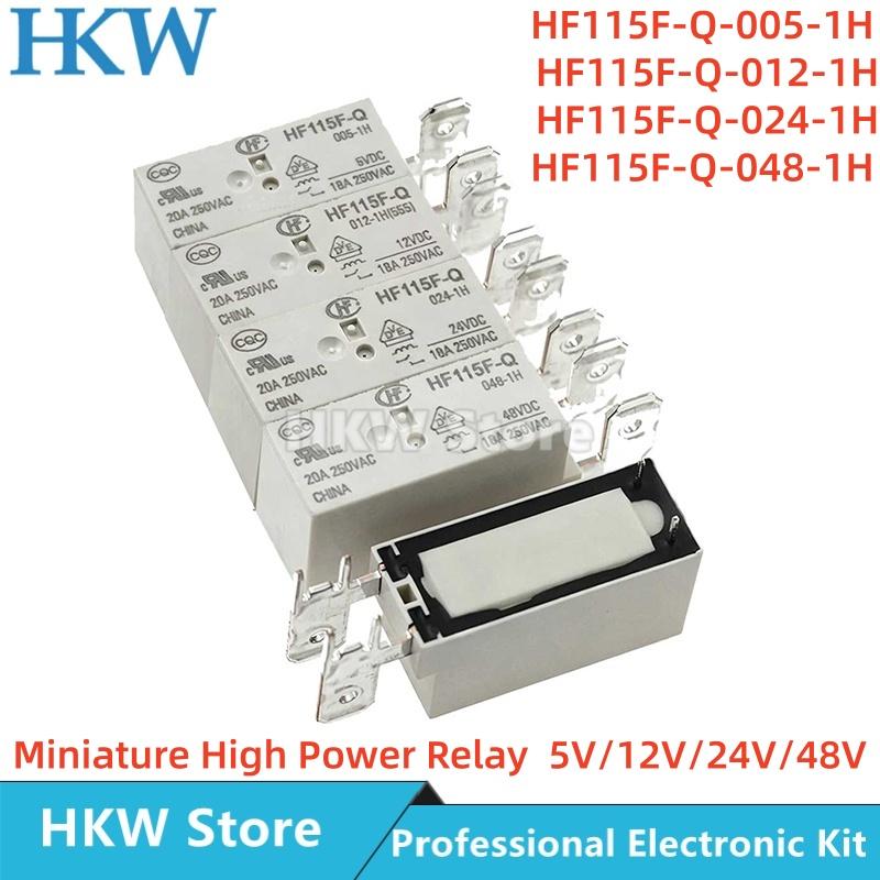 5pcs Power Relay HF115F-Q HF115F-Q-005-1H HF115F-Q-012-1H HF115F-Q-024-1H HF115F-Q-048-1H 012 024 1H 20A 5V 12V 24V 48V Relays Relays 5