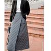 New Winter Diamond-clip Cotton Skirt for Women with High-end Retro Elastic High Waist A-line Mid-length