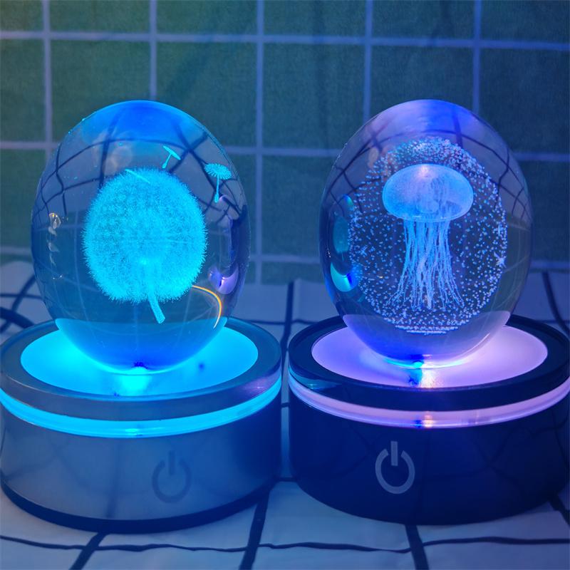 Солнечная система 3d хрустальный шар Хрустальный глобус Лазерная резка Хрустальный шар с шаровой подставкой Декоративные сферы планет Галактика Подарок на день рождения Украшения