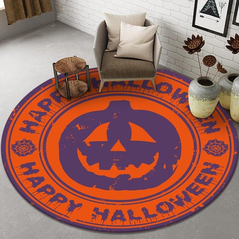 Декор на Хэллоуин, ковер для гостиной, круглый коврик для стула, молитвенный коврик для спальни, нескользящий входной коврик, домашний декор, коврик для столовой