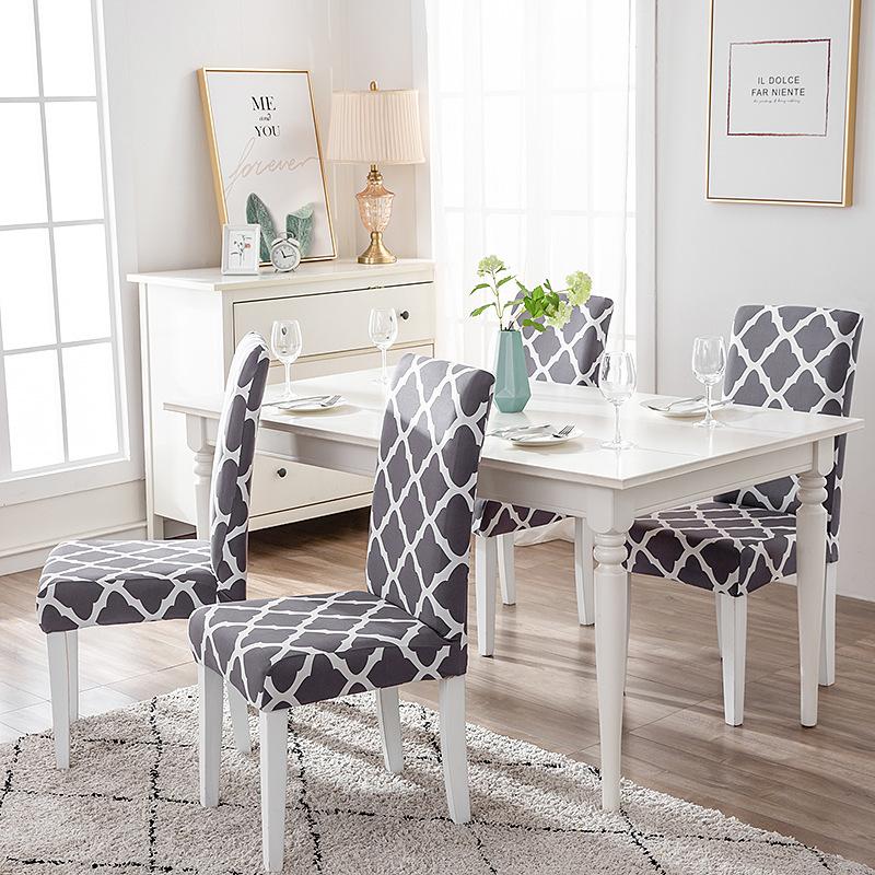 Принтованный эластичный чехол на стул на Рождество, бытовой цельный чехол-полупакет на табурет, чехол на стул для обеденного стола в отеле