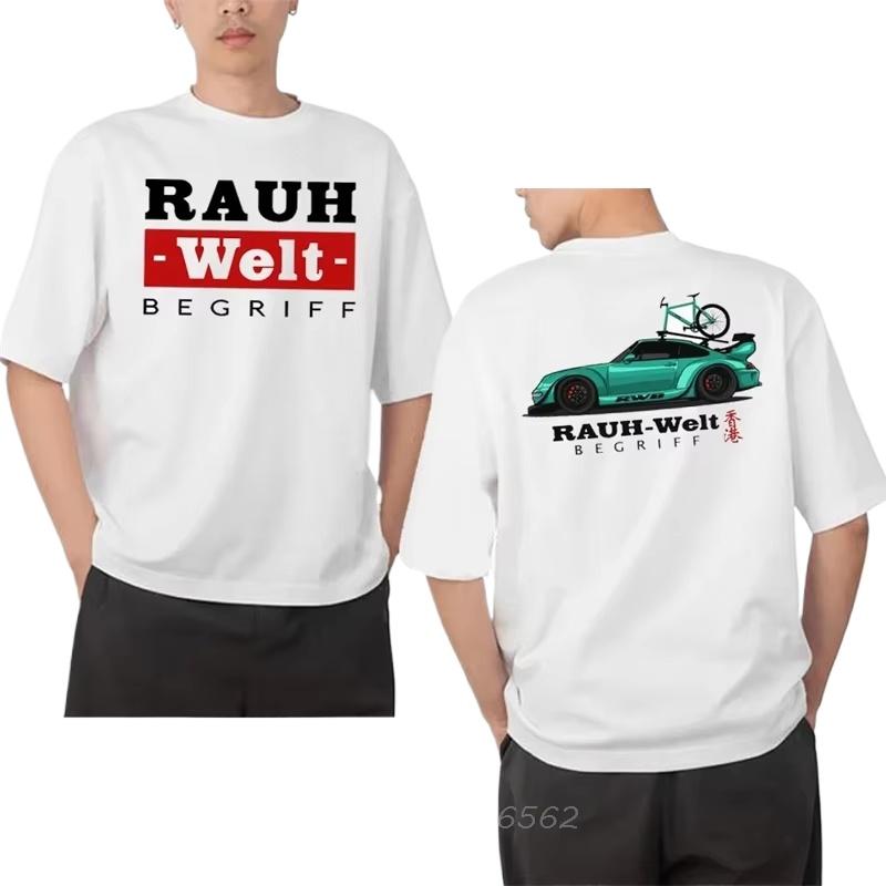 Rauh Welt Retro Turbo RWB 993 Tshirt Unisex Cotton T Shirt Oversized Fitness Tees Print Tops Unisexs Clothing Graphic Streetwear