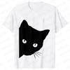 Funny Black Cat Men T-shirt Summer Harajuku Fashion Male Breathable Aesthetic Oversized Clothing Ulzzang Tees Graphic Y2k Tops