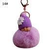 VANA Shop Cute Sleeping Baby Fluffy Pompom Plush Doll Hanging Pendant Key Ring Keychain
