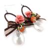 [J3568] - Designer Earrings 'Scarlett' Peach Brown