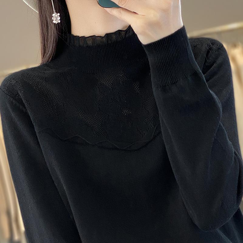 Женский кашемировый свитер Qinghe Cashmere 50% шерсть 50% шелк-туссант Женский осенне-зимний кашемировый пуловер Мягкий и теплый