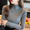 Autumn and Winter Long Sleeve Casual Pullover Knitwears Sweater Half High Neck Solid Base Knitted Women Office Ladies Elegant Slim Fit Sweaters 24977