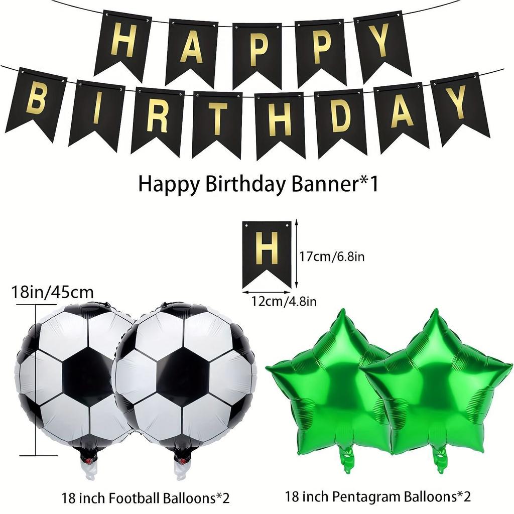 Football-themed Football Aluminum Film Balloons Set for Children's Birthday Party Decoration