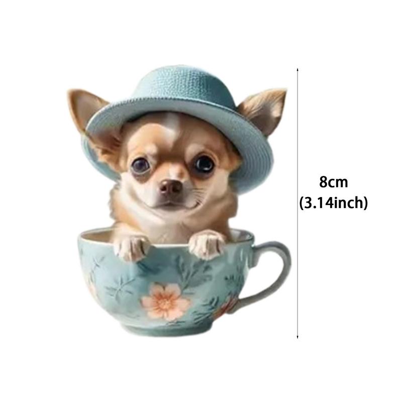 Car Pendant Acrylic Pet Cup Design Car Rear View Mirror Decor Auto Rearview Mirror Interior Decor Cute Car Ornament 2D Acrylic