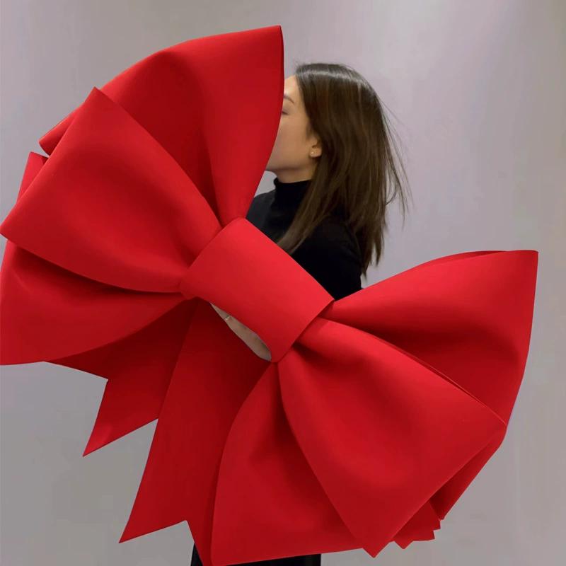Christmas Large Bow Decoration for Wedding Birthday Party Backdrop Wall Holiday Celebration Photo Prop Home Photography Ornament