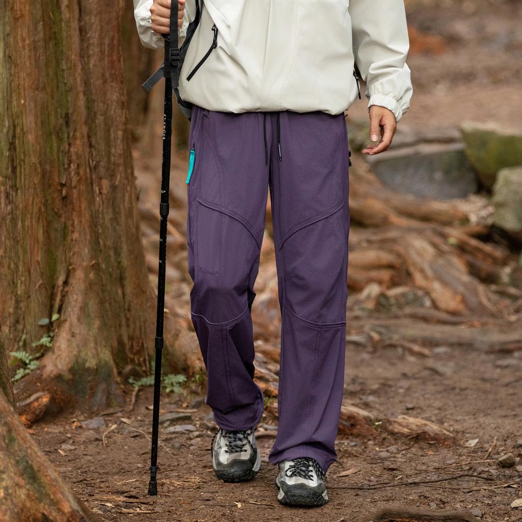 Homlean American-Style Trendy Casual Pants, Spring And Summer Outdoor Hiking Trousers, Mountain Climbing Cargo Pants HT01, Dark Purple, Size M