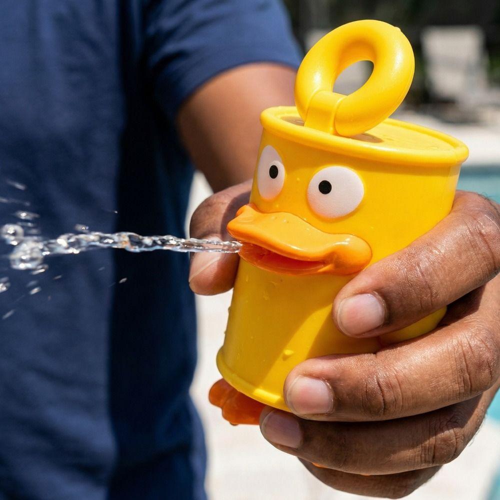 Plush Material Water Spray Toy Tin Can Beach Water Fight For Kids Duck Water Toy  Children Bathing