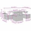6 Piece Garden Sofa Set with Cushions Gray Poly Rattan